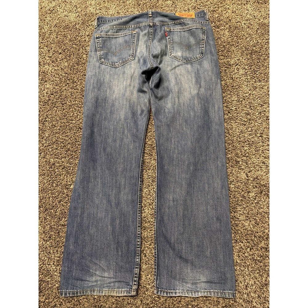 Levis 569 Jeans Mens 34x32 (Fits 36x30) Blue Loose Fit Classic Baggy Faded - Picture 4 of 9